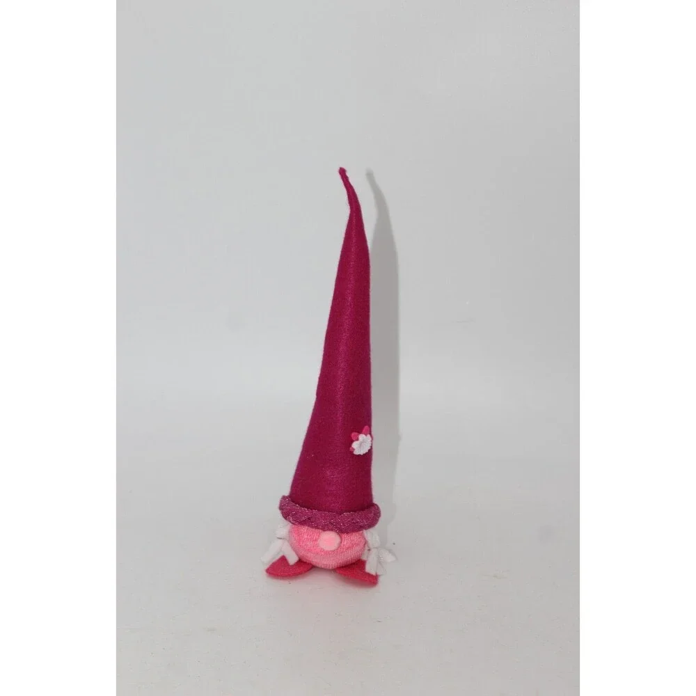 Baby Pink Girl Gnome Plush Handmade Scandinavian Swedish Tomte Hand Stitched